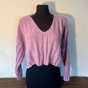 American Eagle Outfitters Light Pink Knit Sweater
